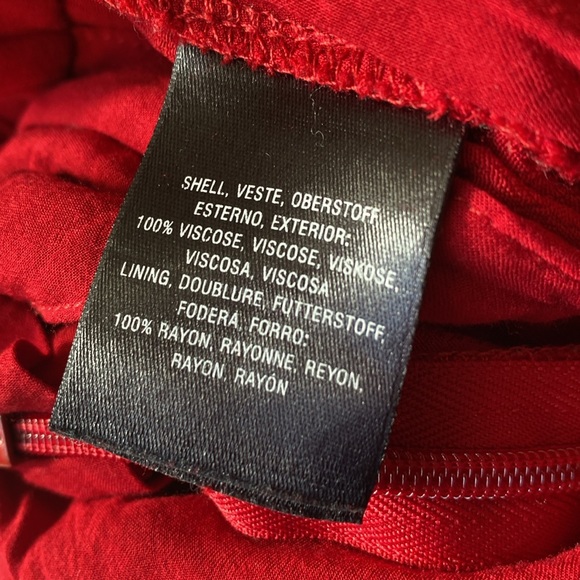 New Maeve Women's scoop neck casual belted wide leg red cap sleeve jumpsuit Sz 0 - Picture 9 of 9